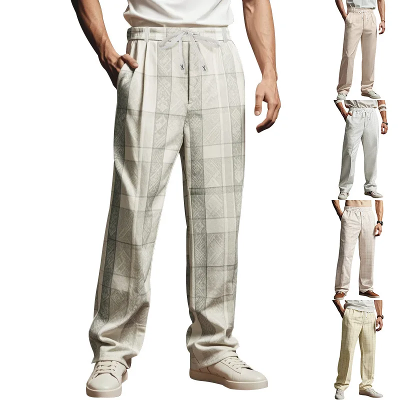 American Spring and Summer Pants Men's Casual Pants Thin Loose Digital Printing Business Simple Sweatpants Men