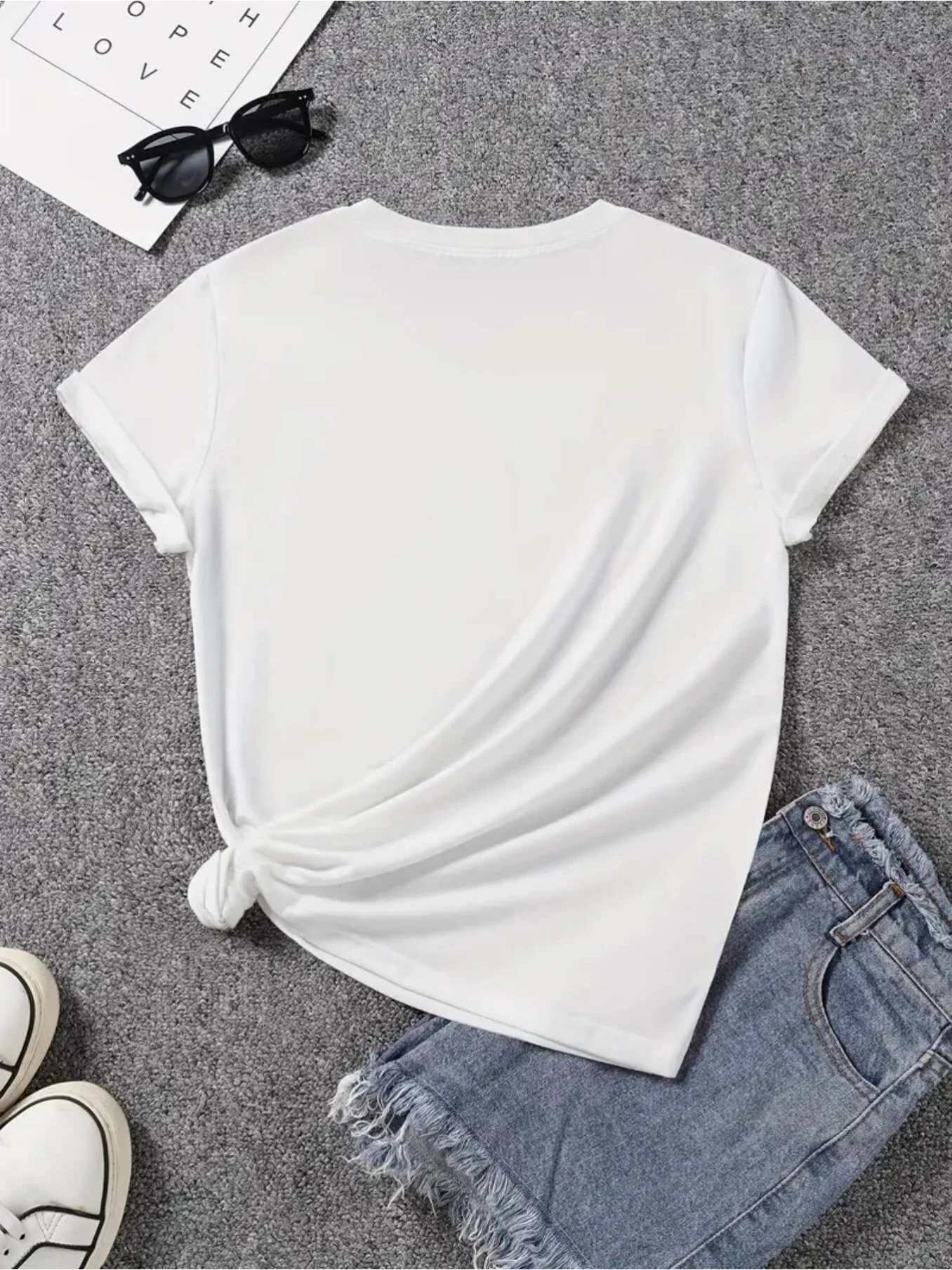Women'S Spring and Summer Clothing Abstract Floral Pattern T-Shirt Round Neck Short Sleeves Summer Sleeved Harajuku Streetwear