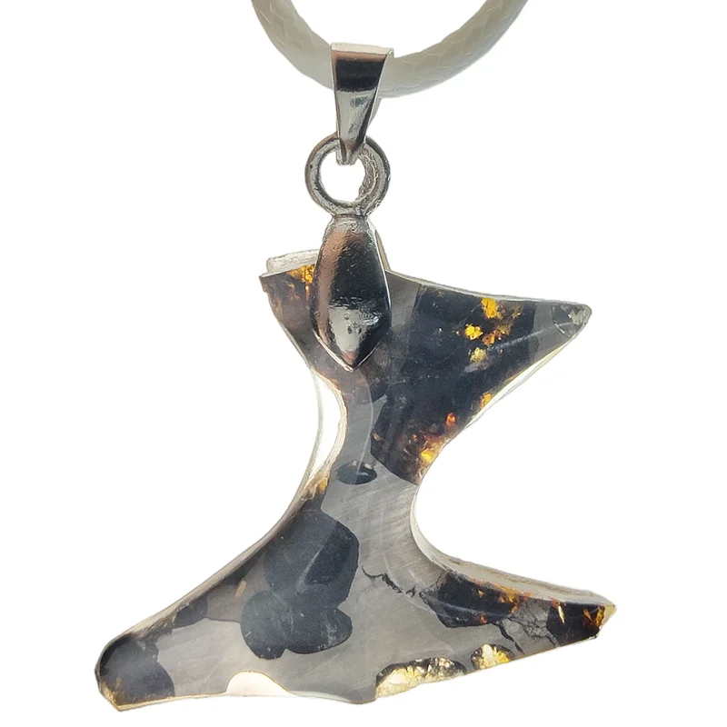 Perfect Kenya Olive Meteorite Necklace Serico Olive Meteorite Slice Specimen Natural Meteorite Pendant Collection