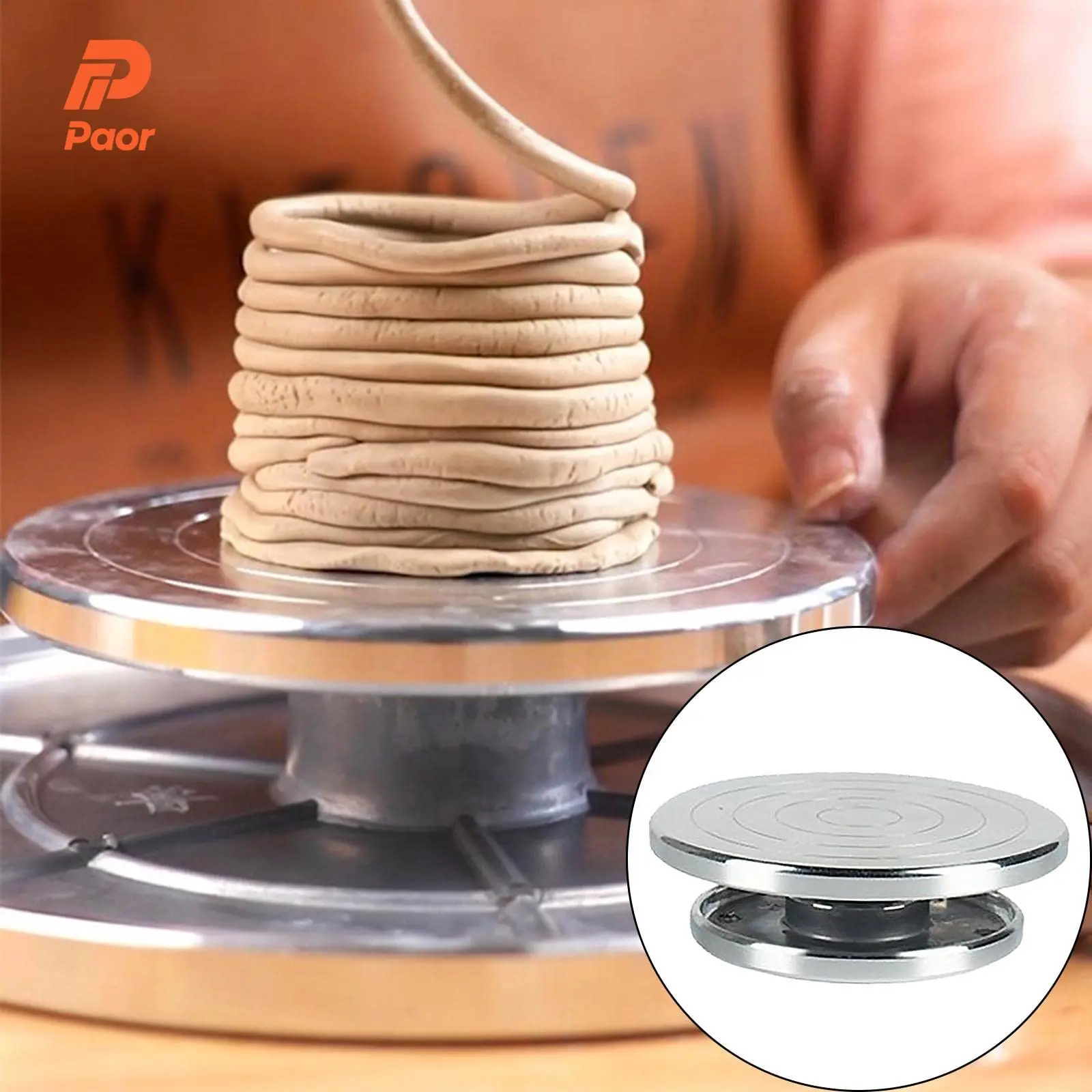 Durable Wheel Turntable Pottery Clay Turn Table Banding Wheel Cake Decorating Revolving Ceramic Tool For Model Building