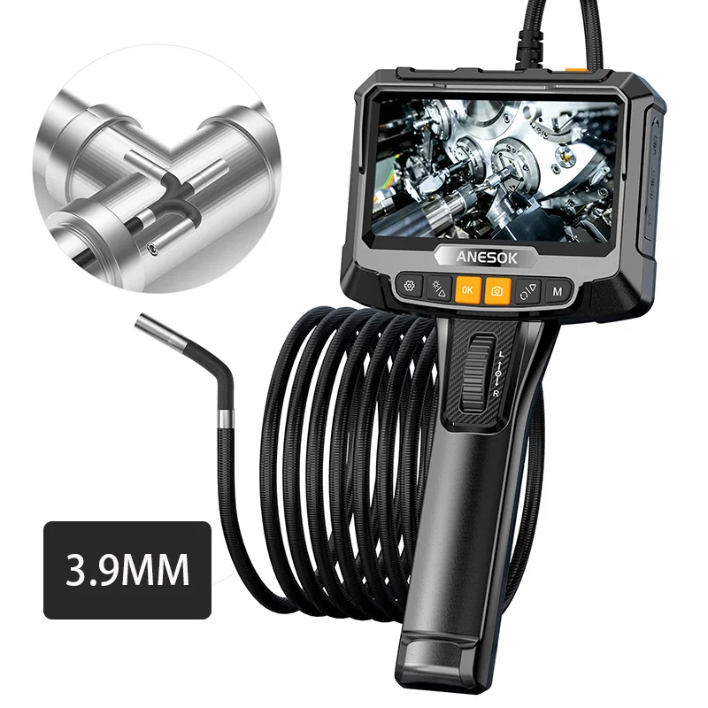 LAFOCH 360 °   Rotierendes Doppelobjektiv-Endoskop, 3,9 mm 5-Zoll-IPS-Endoskop-Inspektionskamera, mechanisches Industrie-Endoskop für die Automobilindustrie 6