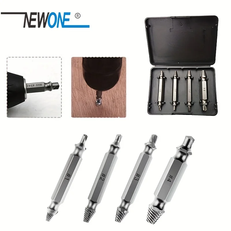 1 Set NEWONE Drill Out Damaged Screw Extractor, Out Remover Handymen Broken Bolt Stud Removal Tool Accessories