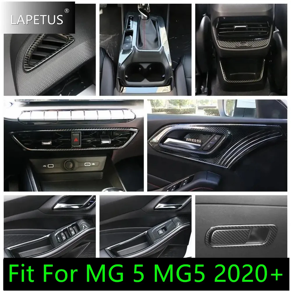 

Glove Storage Box / Gear Shift Water Cup Panel / Window Lift Button Trim Fit For MG 5 MG5 2020 2021 Car Accessories Carbon Fiber