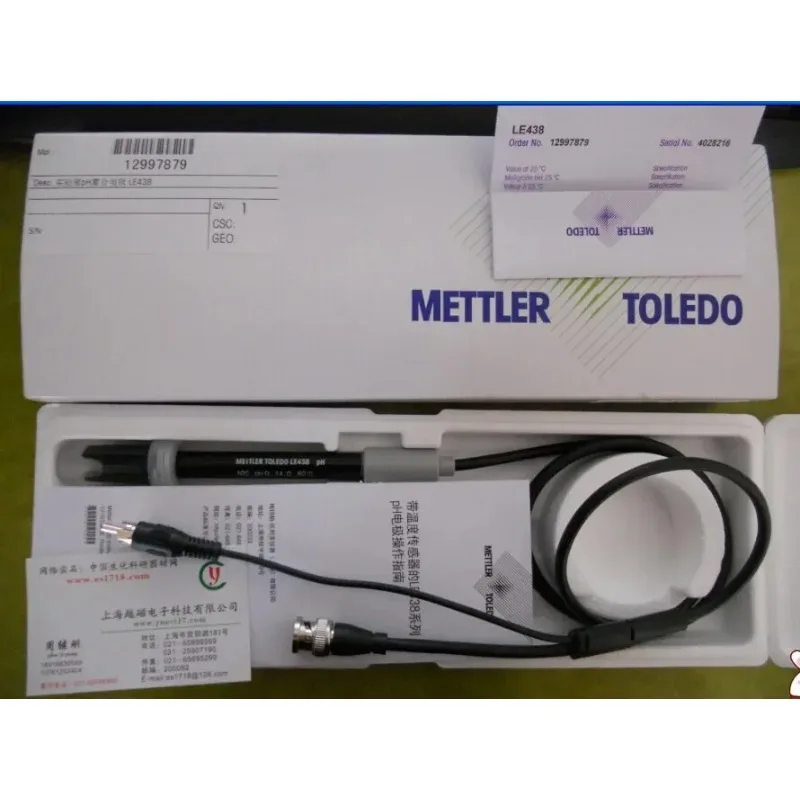 1PCS Genuine LE438 3-in-1 pH Electrode, Mettler Toledo pH/ATC Composite Sensor, BNC/RCA Connectors