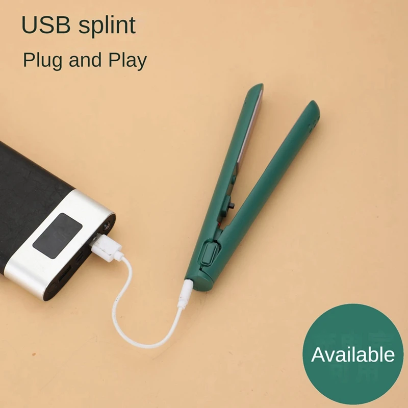 2 In 1 Dual-Purpose Hair Curler,MINI Hair Straightener,Travel Curling Iron,แบบพกพา Mini USB Hair Curler-CLIM