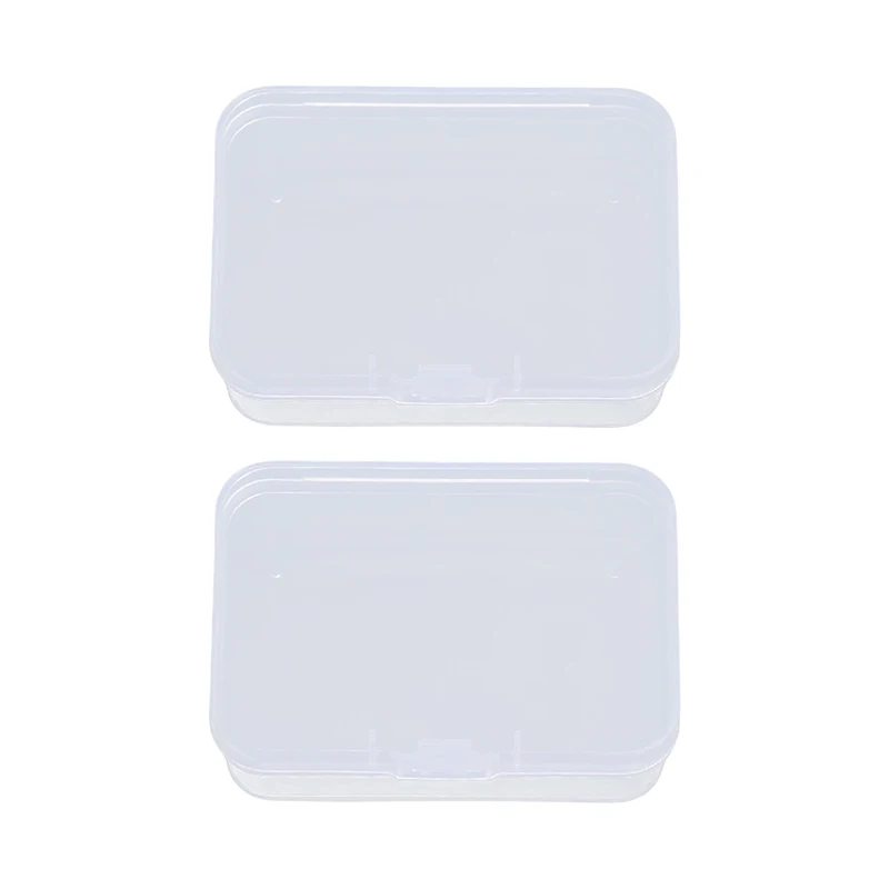 2PCS Transparent Plastic Storage Box Container For DIY Jewelry Cosmetics Storage Box Case Container