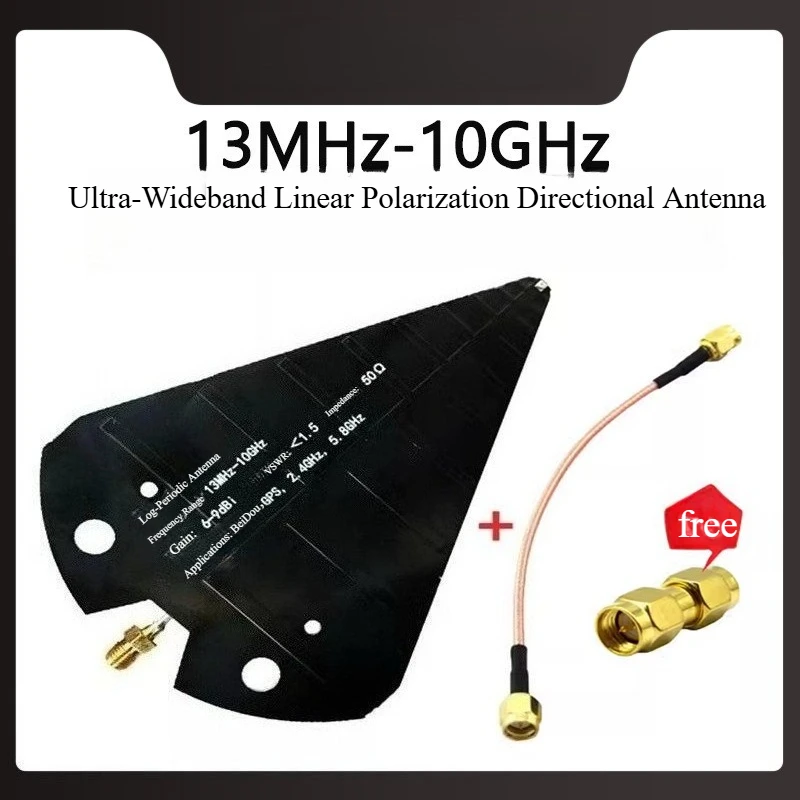 HT5 UWB Log‑Periodic Antenna, 1575MHz 2.4GHz 5.8GHz, Image Transmission Broad‑Spectrum Full‑Band Antenna