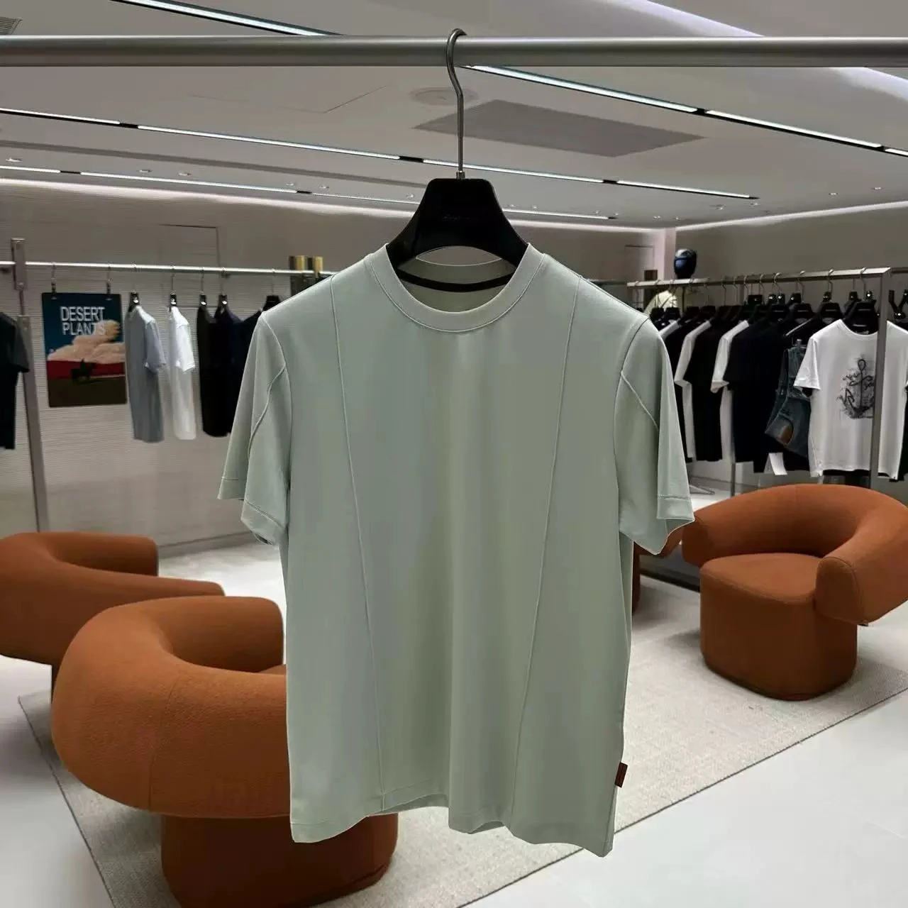 Italian Gentleman Mesh BC Hollow Crew Neck Short Sleeve Men's Casual Cool Breathable T-Shirt