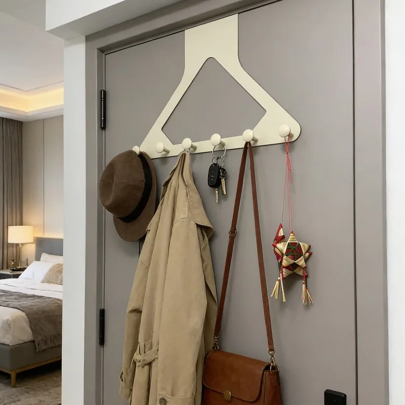 Updated No Punch Triangular Over The Door Hanger Thickened ABS Plastic Strong Stable Load Bearing Holds Clothes Bags Hats view 5