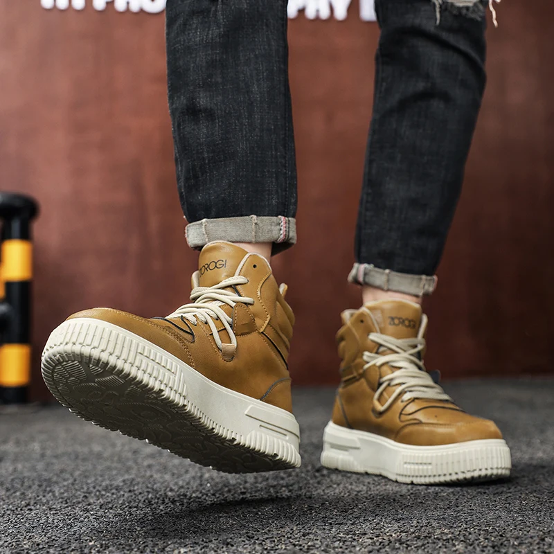 Brand Winter Sneakers Men's Boots Thick Soled Men's Snow Boots Soft Non-Slip Men Ankle Boots Outdoor Waterproof Platform Shoes