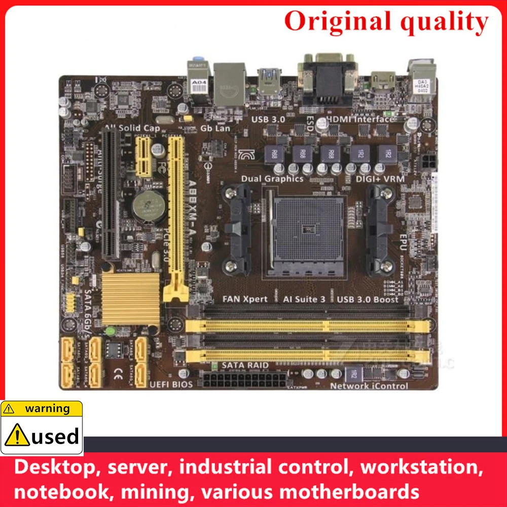 

For A88XM-A Motherboard Socket FM2 FM2+ DDR3 64GB For AMD A88XM A88X Original Desktop Mainboard SATA III Used Mainboard