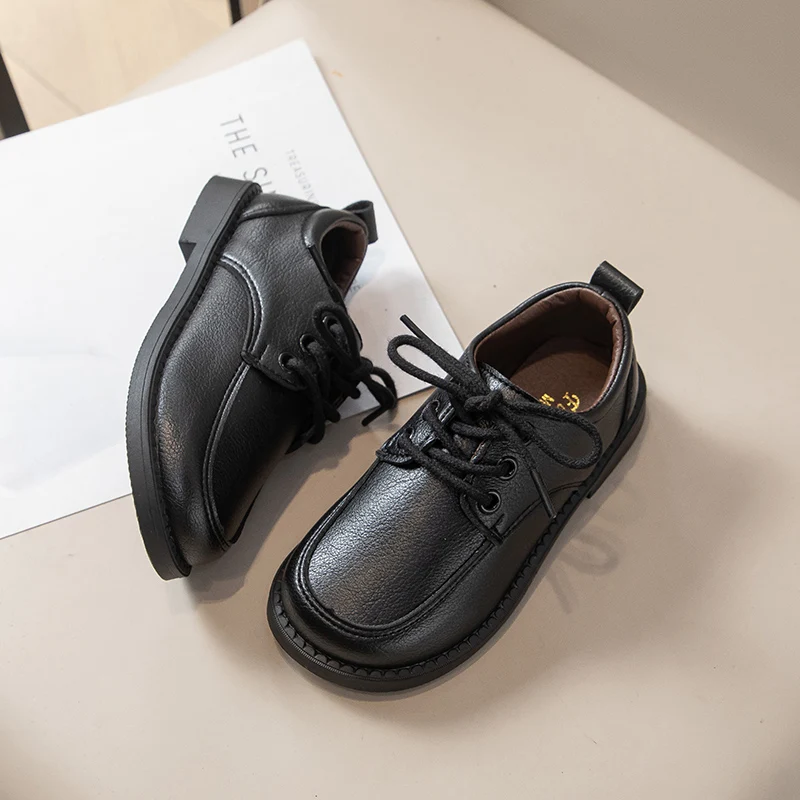 JGSHOWKITO Frühling Herbst Kinder Lederschuhe Neue Schwarze Jungen Schuluniform Flache Schuhe Lässige Mode Kinder Formelle Anzugschuhe – Detail 11