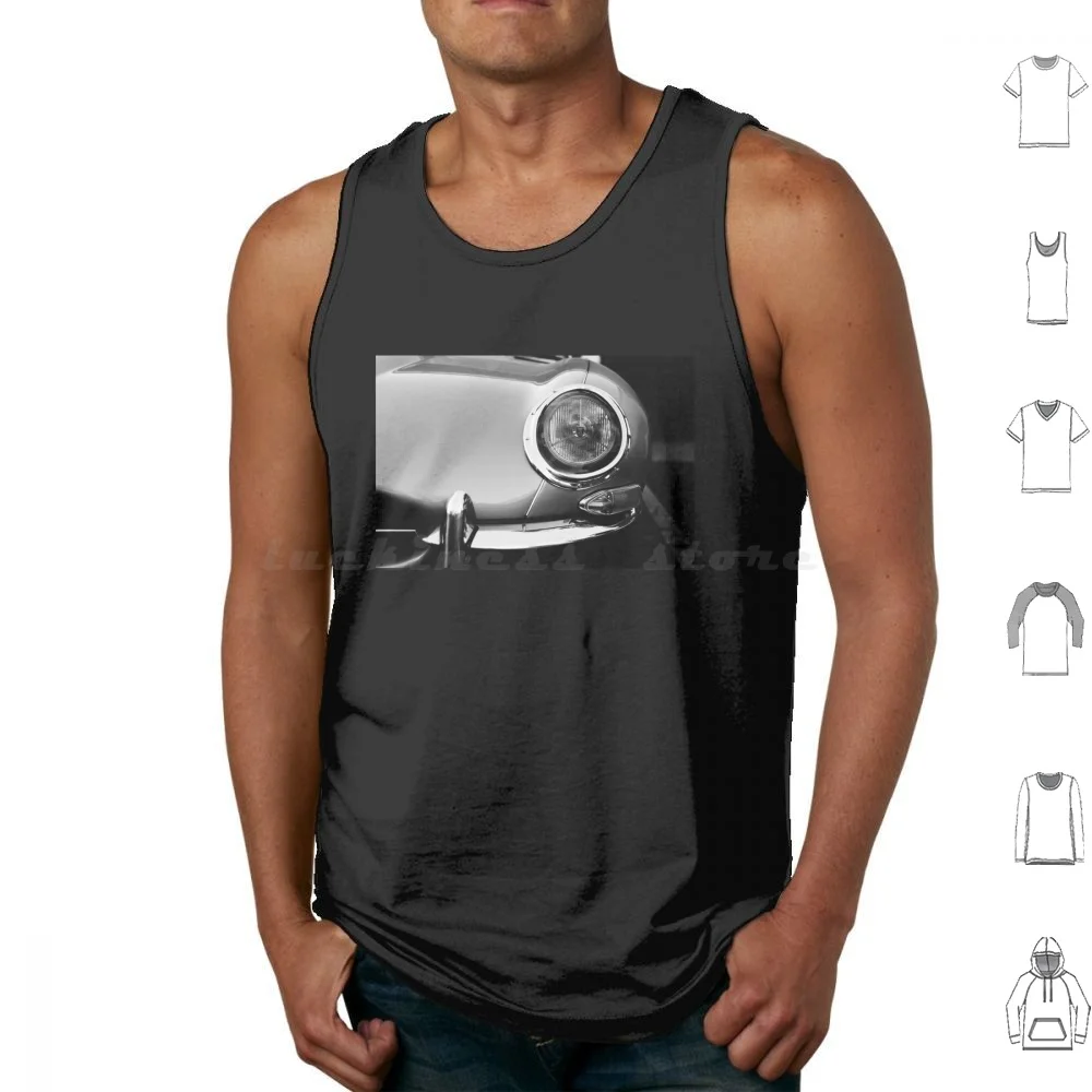 Staring Contest With The Xke Tank Tops Print Cotton Xke E Type E Type Classic Classic Car Black And White Car Photography