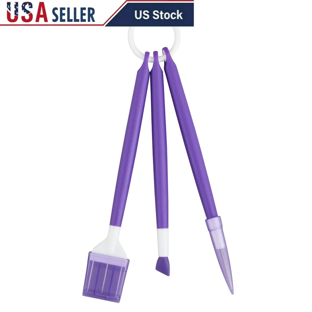 

3 Piece Cookie Decorating Tool Set Precision Grip Supplies Royal Icing Professional Baking Techniques Easy to Use