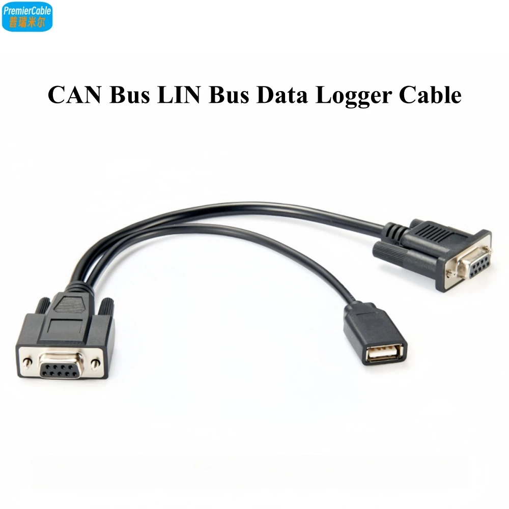 CAN Bus LIN Bus Data Logger Cable D-Sub DB9 Female to Female and USB A Female Cable with power supply for USB WiFi router