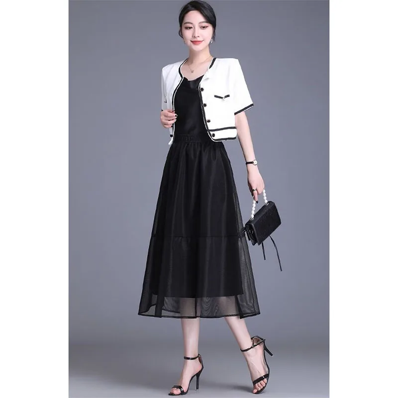 

Весенне-осенняя женская однотонная газовая юбка трапециевидной формы, высококачественная женская новая эластичная длинная юбка с высокой талией, женская лоскутная юбка макси из пряжи