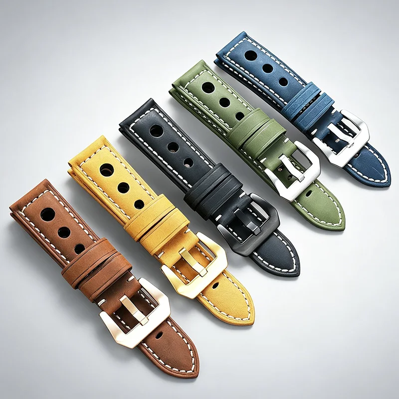 New fashion watch accessories For Seiko Omega Panerai Cowhide Strap men's PAM111 PAM441 men's Watch band 20mm 22mm 24mm