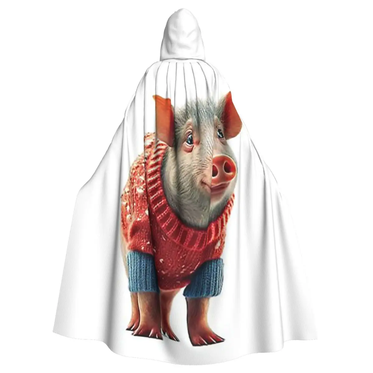 

Dressed Piggy Pig Long Hooded Cloak Witch Medieval Costume Cosplay Cape HalloweenParty Adult Unisex