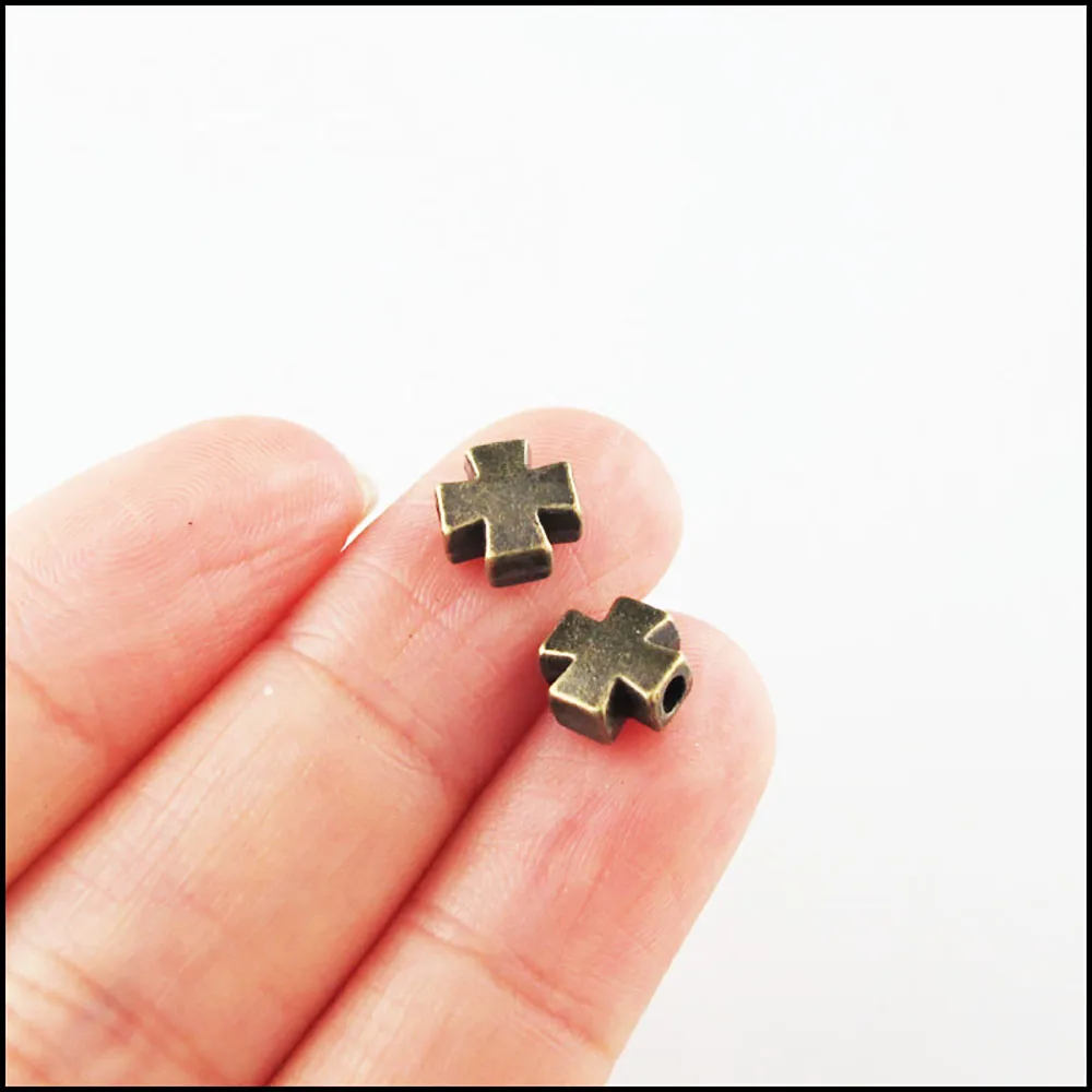 Fashion New Cross Oval Chinese Knot Star Cross Charms Spacer Bar Beads Antiqued Bronze Plated