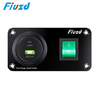 12-24V Cigarette Lighter Socket Splitter 3 in1 QC 3.0 Dual USB Charger Socket Panel LED Voltmeter for Car Boat Truck