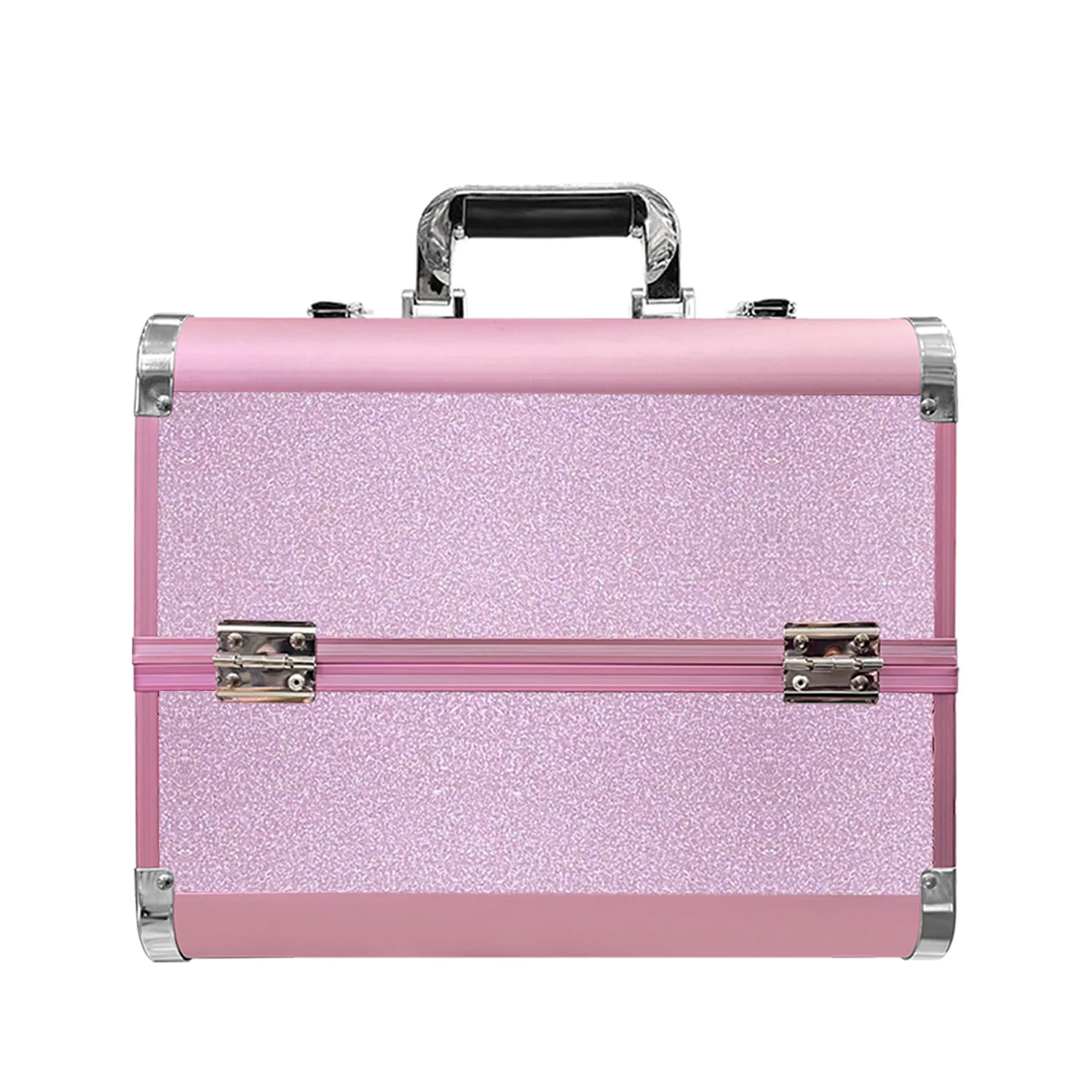 新型メイクアップトレインケース-アルミ合金ケース-ペディキュアツールボックス-ハンドル付き-コスメボックス-ポータブルメイクアップケースオーガナイザー