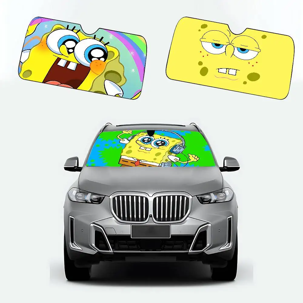 Cute S-SpongeBobs Car SunShade Car Sunshade Covers Cover Universal Windscreen Folding Visor