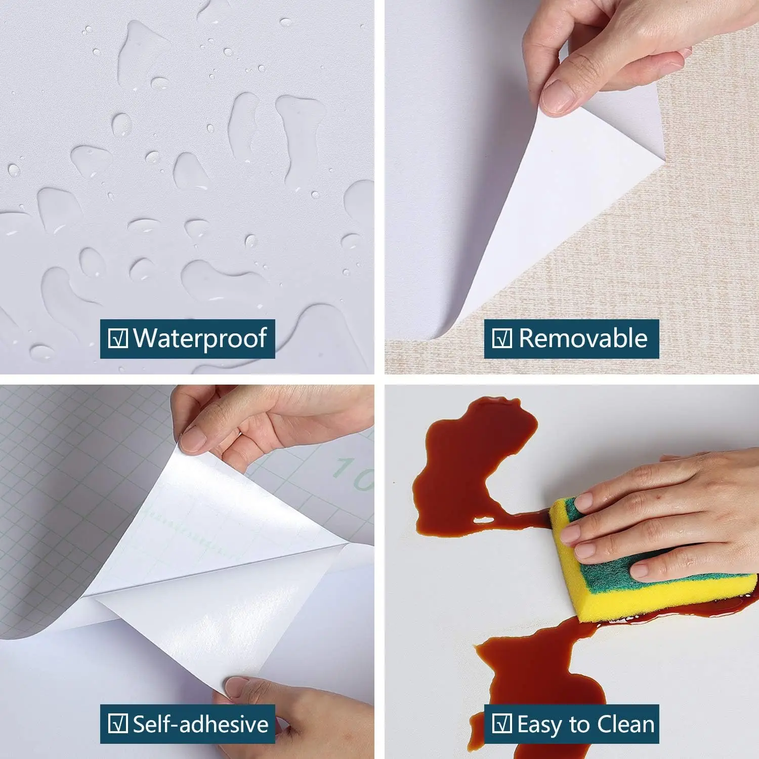 Matte Peel & Stick Wallpaper Self-Adhesive Removable Waterproof Stickers for Kitchen Countertops Cabinets Wardrobes Renovating