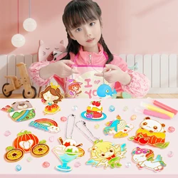 Children DIY Handmade Crystal Glue Painting Air-Dried Toy Set Girl Graffiti Coloring Gift No-bake Educational Art Kits Bracelet