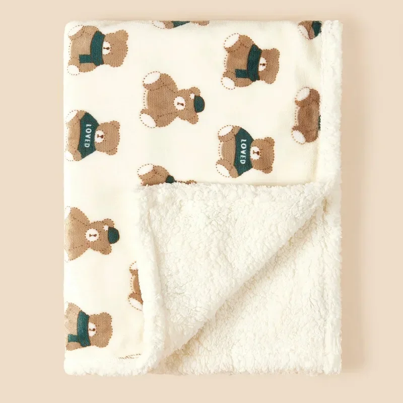 Winter Baby Blanket Baby Swaddle Wrap Flannel Lamb Fleece Warm Quilt for Newborn Bedding Soft Baby Stroller Blanket for Newborn