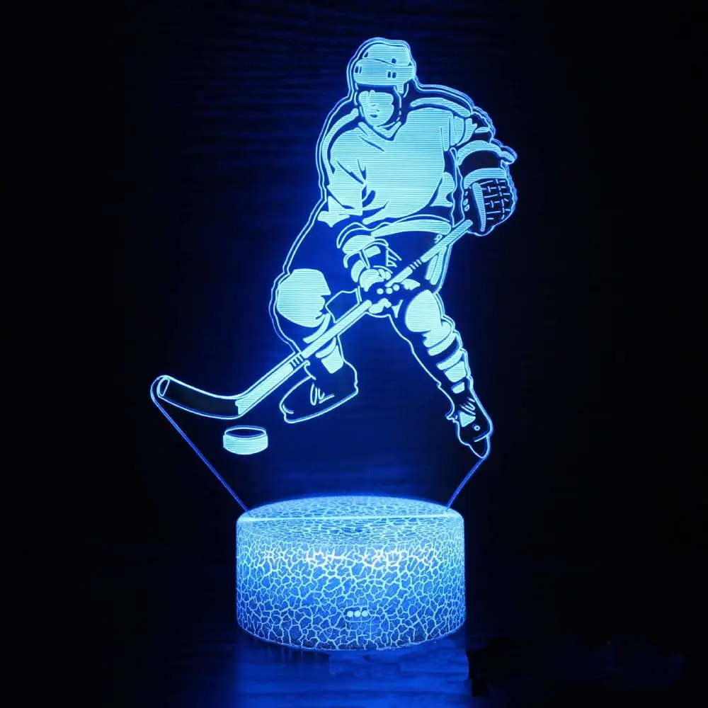 

Nighdn Hockey Led Night Light Kids Bedroom Decorative Lights USB Desk Table Lamp Acrylic Nightlight Gift for Hockey Sport Lover