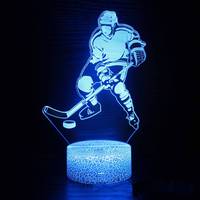 Nighdn Hockey Led Night Light Kids Bedroom Decorative Lights USB Desk Table Lamp Acrylic Nightlight Gift for Hockey Sport Lover