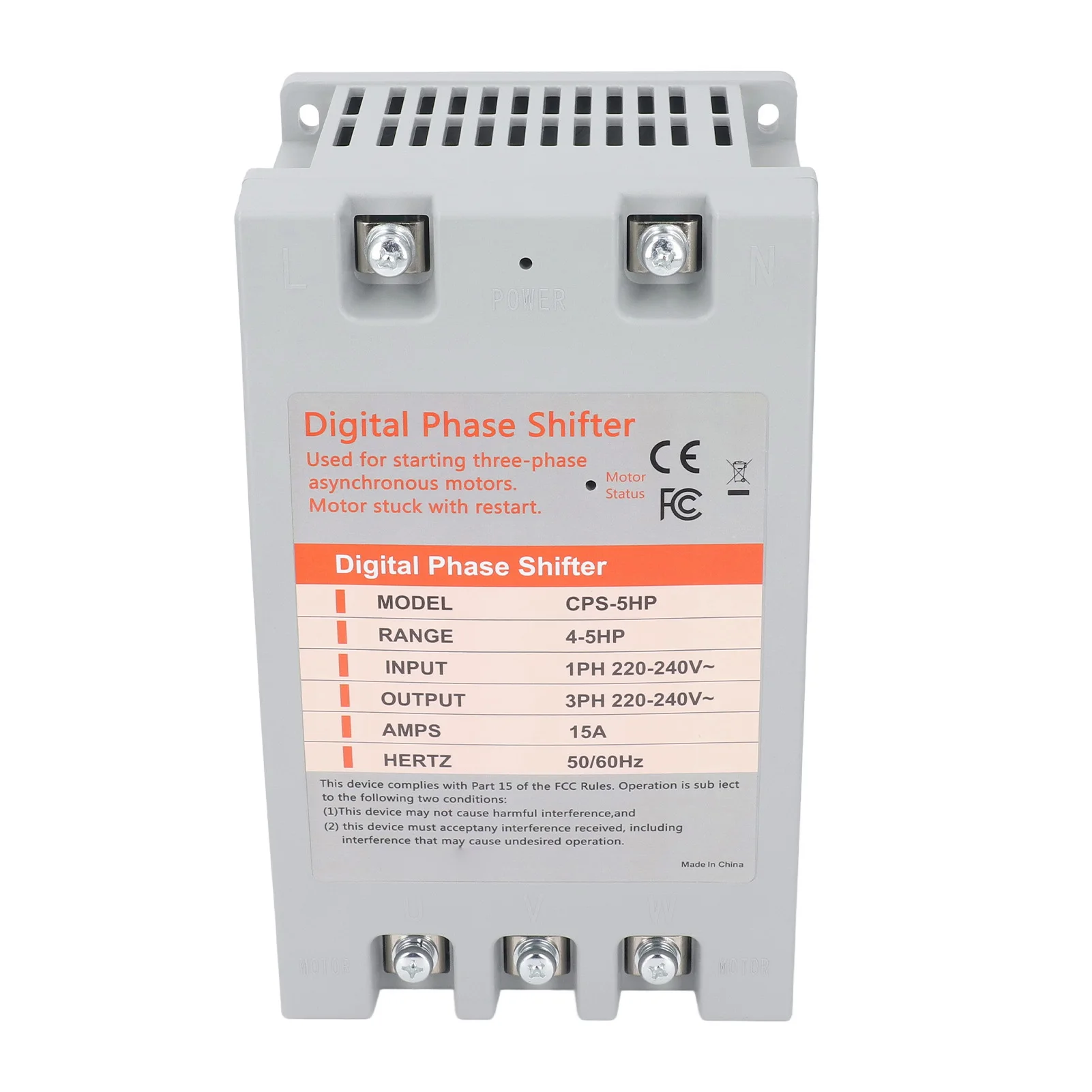 220‑240VAC Digital Phase Shifter Single to 3 Phase Converter Digital Phase Converter 4 to 5 Horsepower 2.2 to 3.7kw