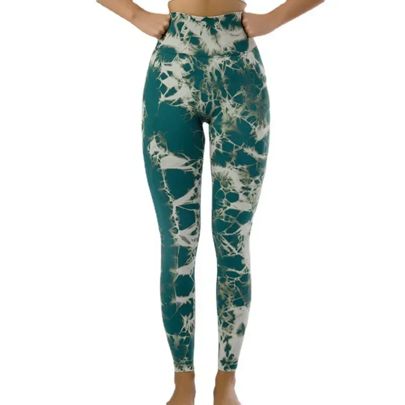 Sporty Leggings Woman Tie Dye Push Up Yoga Pants Seamless Fitness Scrunch Sports Tights Women's Gym Leggings Workout Sportswear
