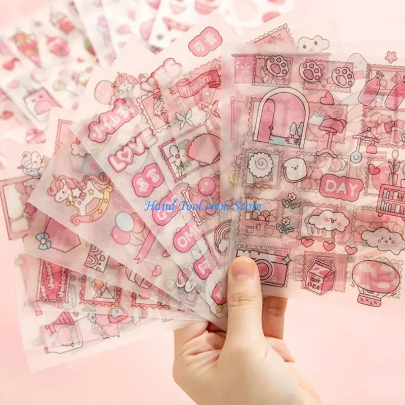 H37F Matte Finish Decorative Sticker Removable Adhesive PET Sticker For Scrapbooking Journaling Notebook Planner Phone Case