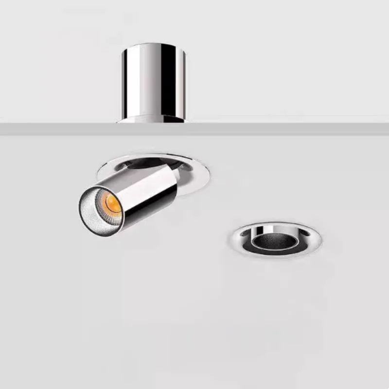 

Встроенный растягивающийся прожектор с гальваническим покрытием и регулируемым отверстием 5,5/7,5 см, с вращающейся и выдвижной конструкцией.