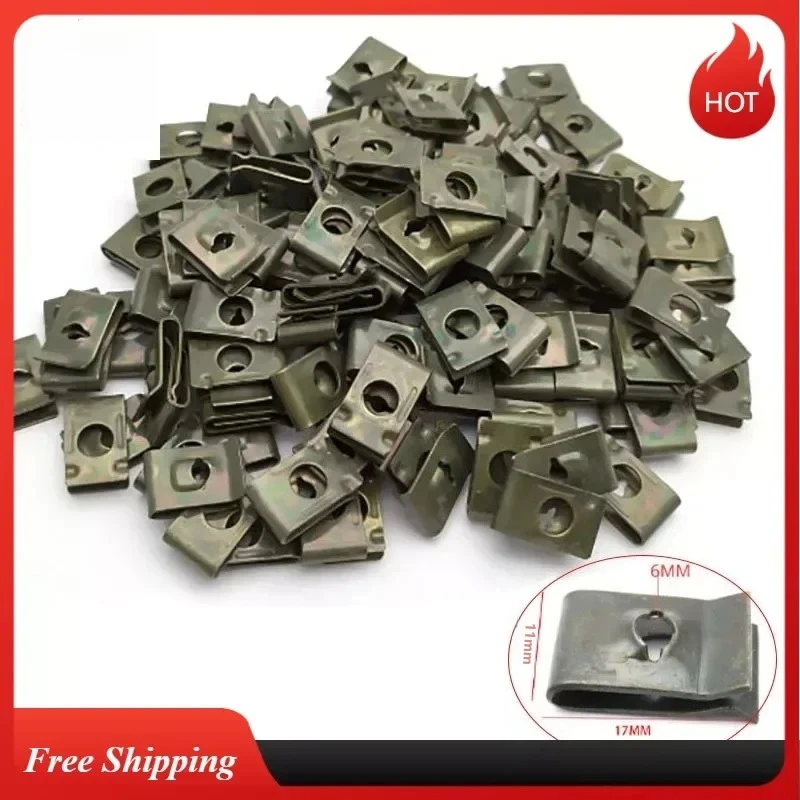 Car Motorcycles Metal Screw Fastener Clips U-Type Clip with Screw Anti-rust Protection Clip Self-tapping Bumper Fastener Clip