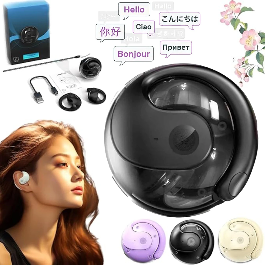 Real-Time Translators Headphones 144 Languages Bluetooth  AI Translator Earbuds Two-Way instant voice translator for Travel