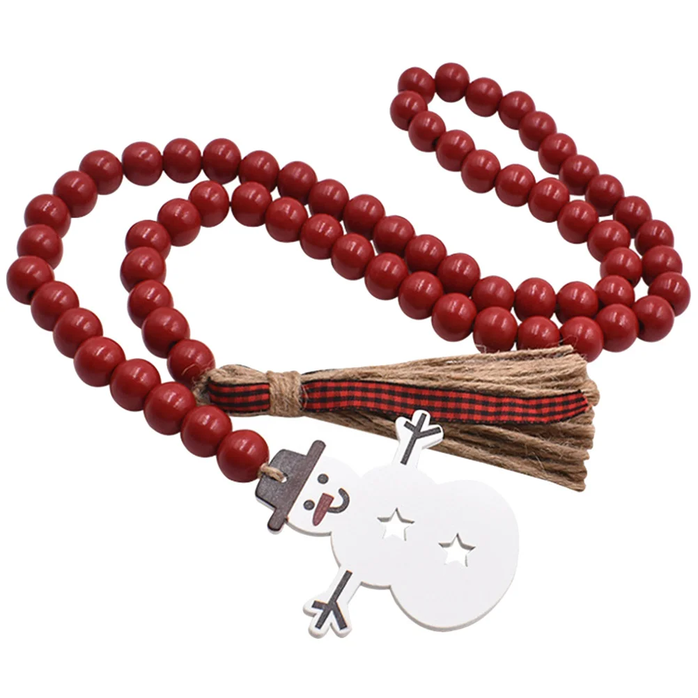 

Wooden Bead Garland Christmas Decorative Hanging for Tiered Tray Shelf Window Door Knob Stairs Fireplace Rustic Style