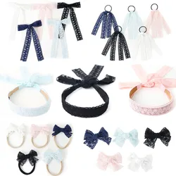 NEW Lace Floral Ribbon Hairband Colorful Elegant  Hairbow  Hair Accessories Elegant Hair Scruchy