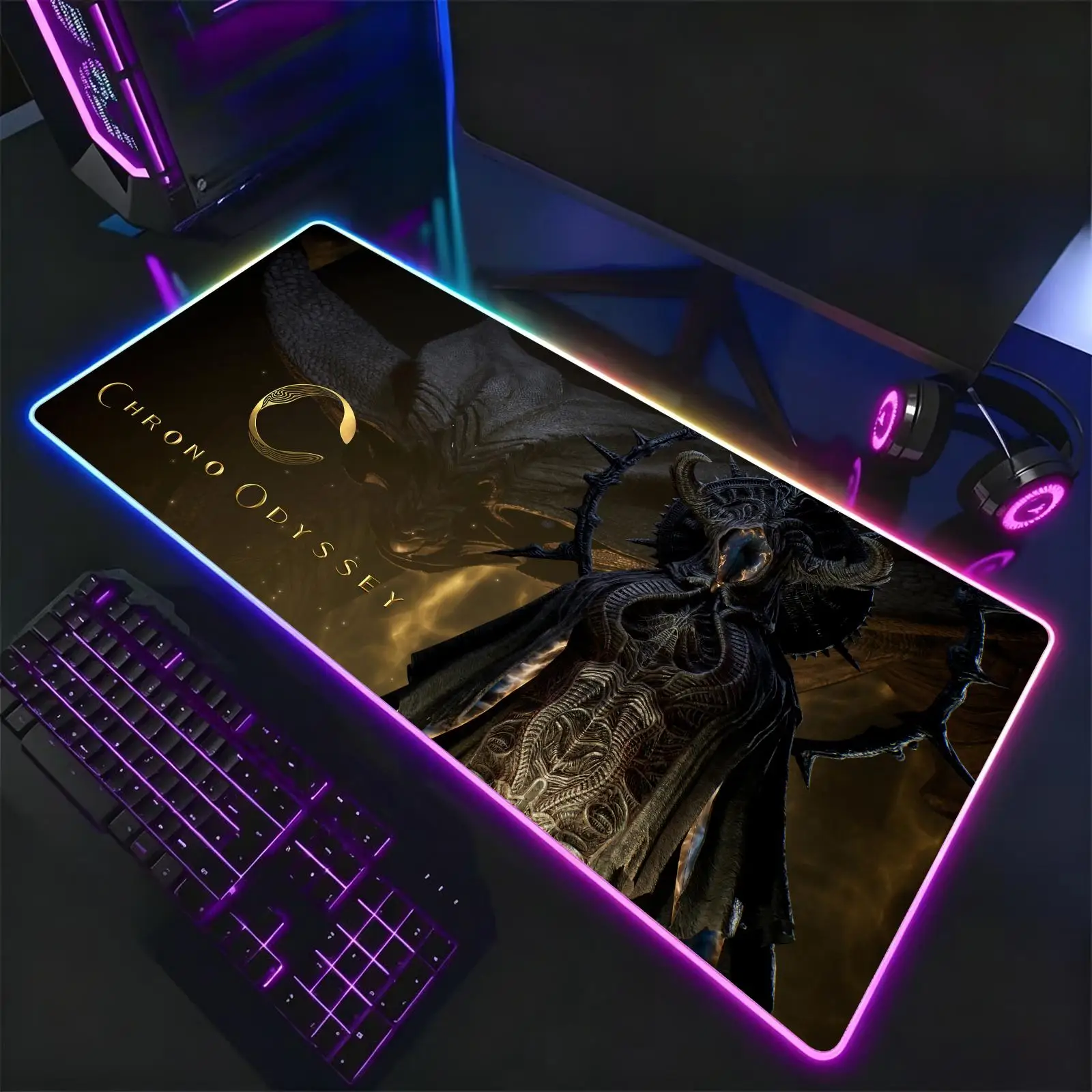 Chrono Odyssey  Mouse Pad RGB Color Changing Gaming Mouse Pad, Stitched Edges, XXL Non-Slip Large Keyboard Desk Mat