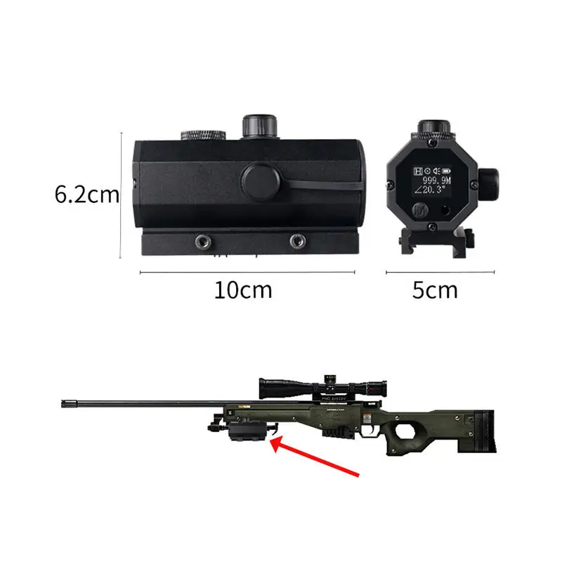 MINI8 Plug-in 1200m Ranging Device Laser Rangefinder Sport Hunting Scope Red Dot Assist OLED Screen Distance/Speed Measurement