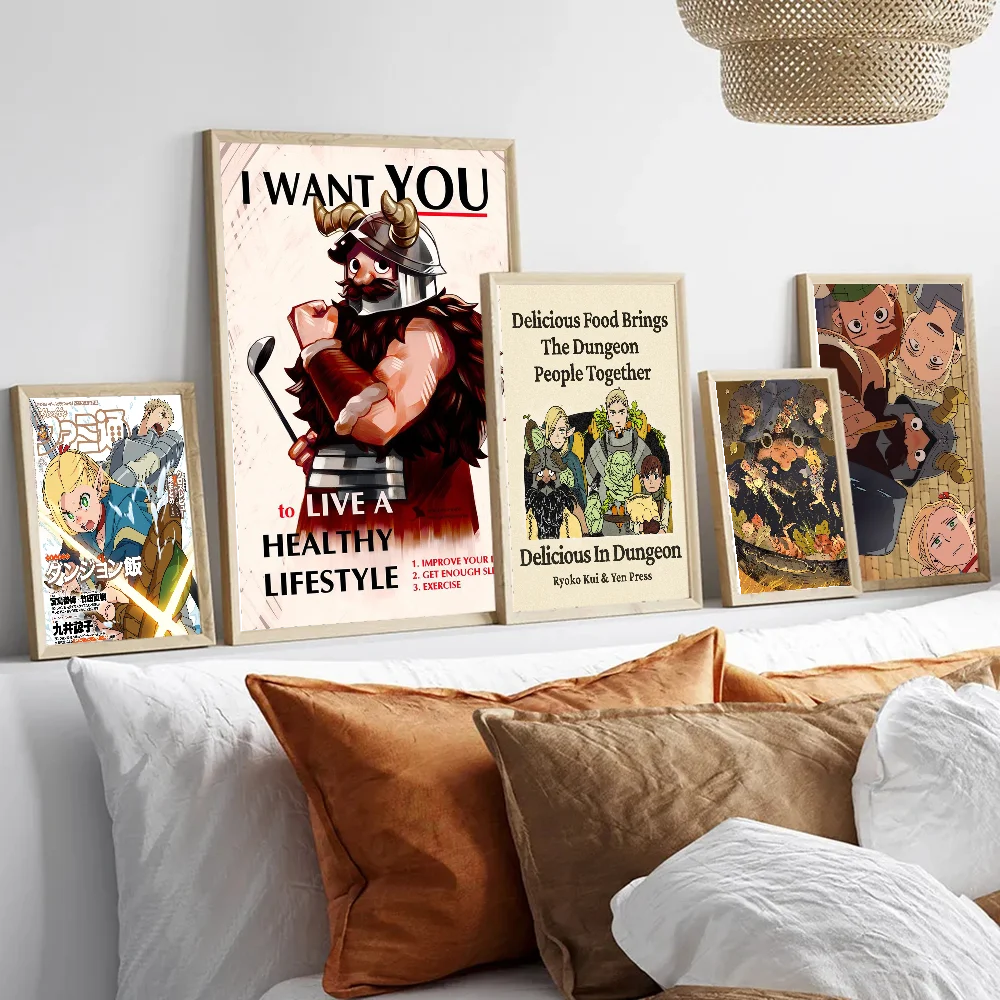 Delicious in Dungeon Classic Vintage Posters Whitepaper Prints Posters Artwork Kawaii Room Decor