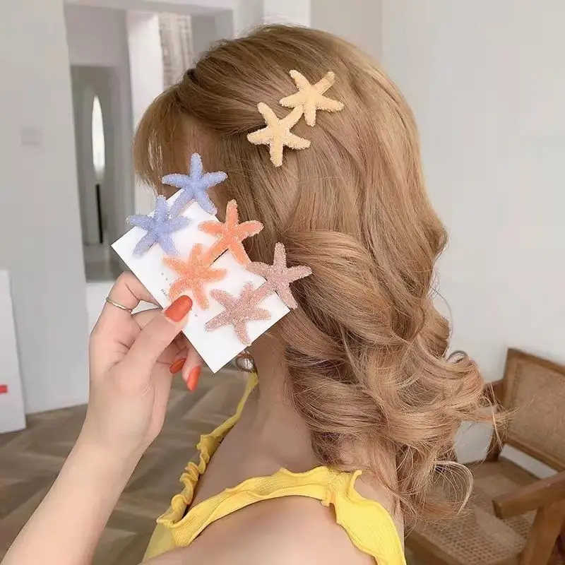 Oaoleer Starfish Hair Clips Female Candy-Colored Back Head Hairpin Female Korean Women Girl Hairpin Bangs Side Clip Headdress