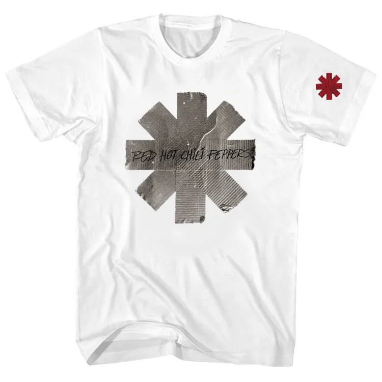 Camiseta Casual Chili Duct Tape Log RED HOT CHILI PEPPERS Red Pepper Band, Unissex, de Luxo, Nova