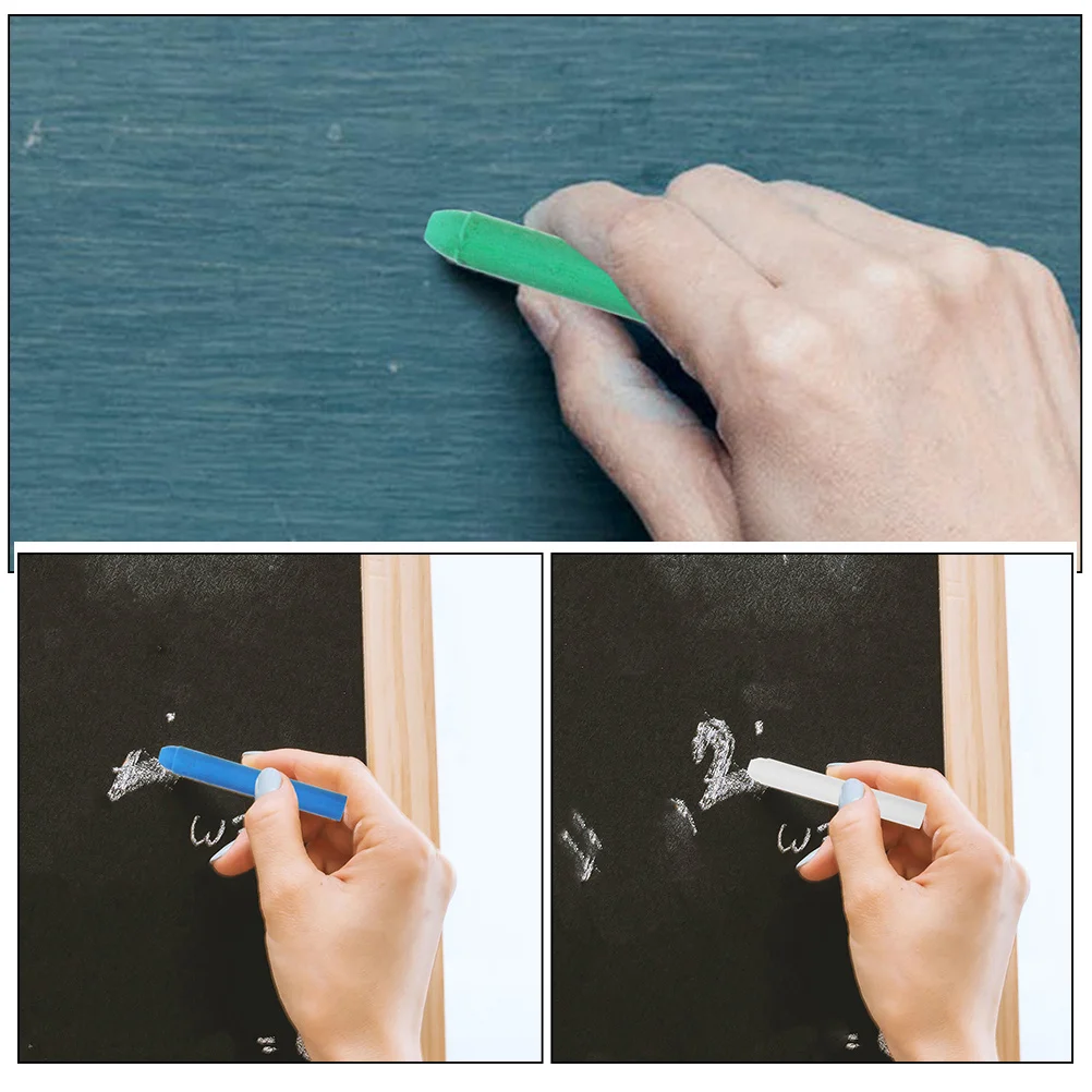 

12Pcs Erasable Solid Chalks Washable Dust Free for Indoor Outdoor Use Blackboard Chalkboard Drawing Chalk Sidewalk Chalk