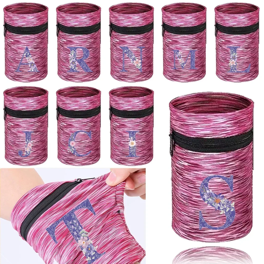 Wrist Protector Running Sport Safety Wrist  Support Brace Wrap Bandage Wrist Brace Sports Wristband Bags Purple Flower Style