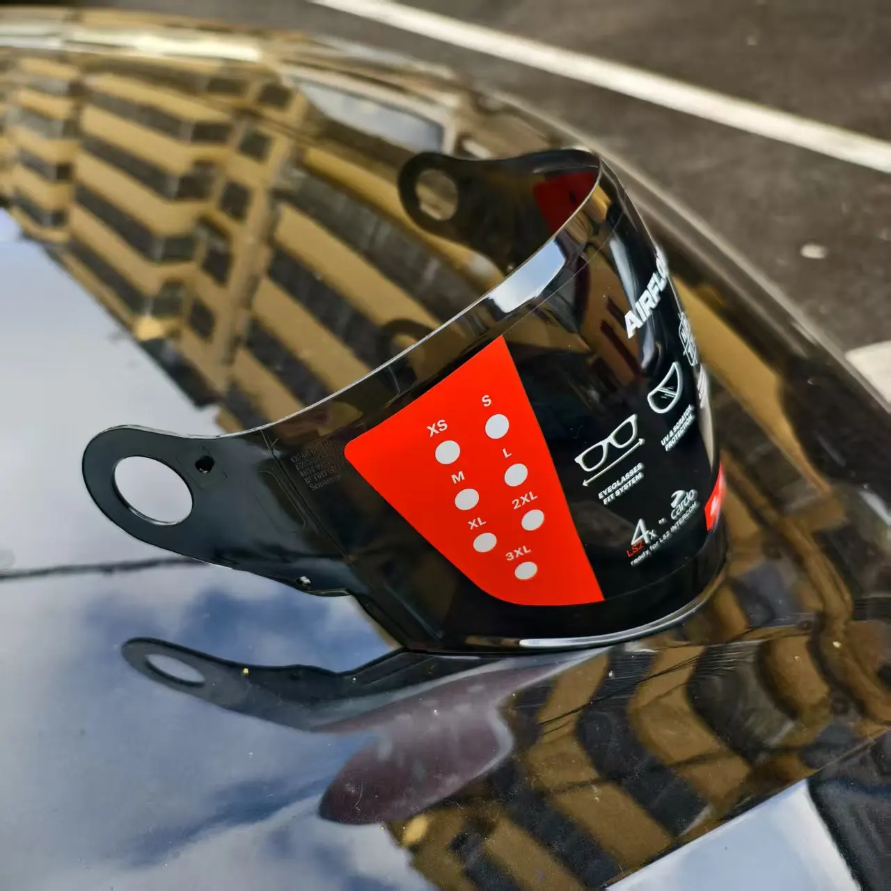 For LS2 OF616 Helmet Sun Visor Accessories AIRFLOW II Transparent Silver Plated Electroplated Color Electronic Red