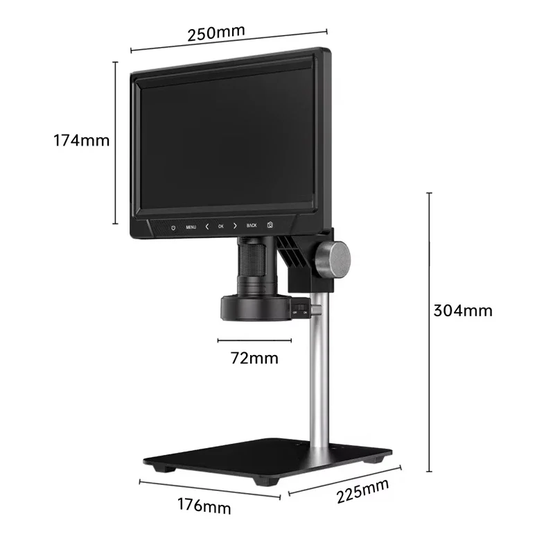 

2025 New 12MP 10 Inch IPS Screen Digital Microscope 1200X with LED Light