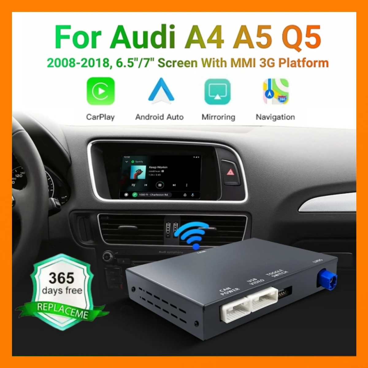 OEM Screen Upgrade Decoder Box for Audi A4, A5,Q5 2008-2018, 6.5