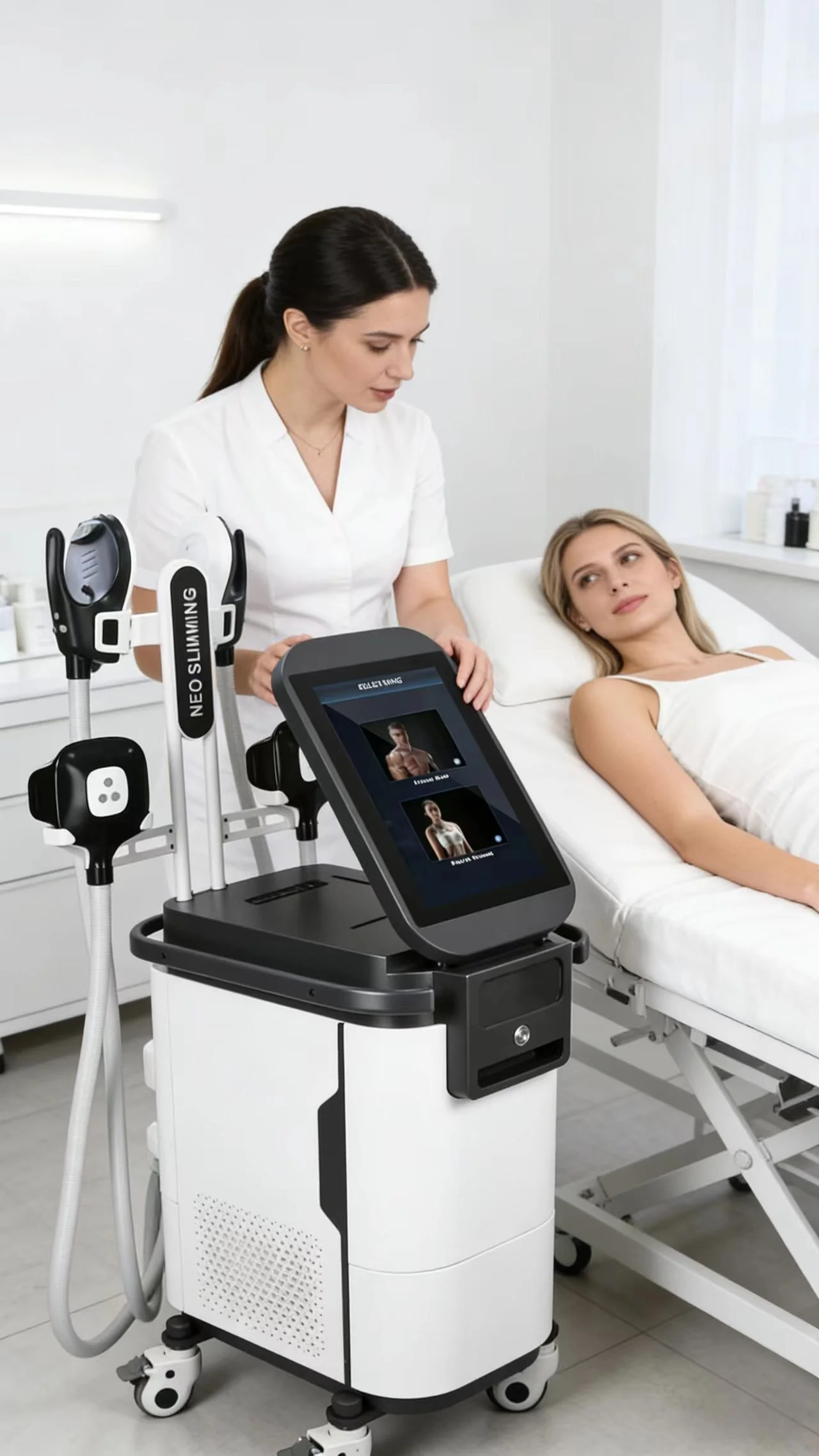 

EMSlim NEO RF, máquina de contorno corporal para construcción muscular, quema de grasa, eliminación de celulitis, levantamiento